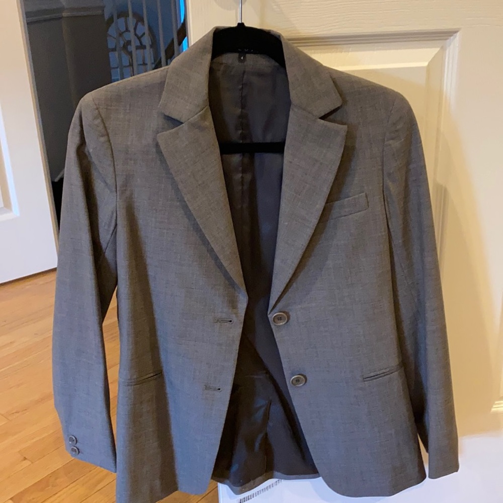 Gray theory single crested two button blazer